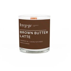 🆕Hygge Brown Butter Latte Wooden Wick Nordic Candle 9oz Large Size